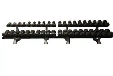 DXP 5-100 lbs Rubber Hex Dumbbell Set