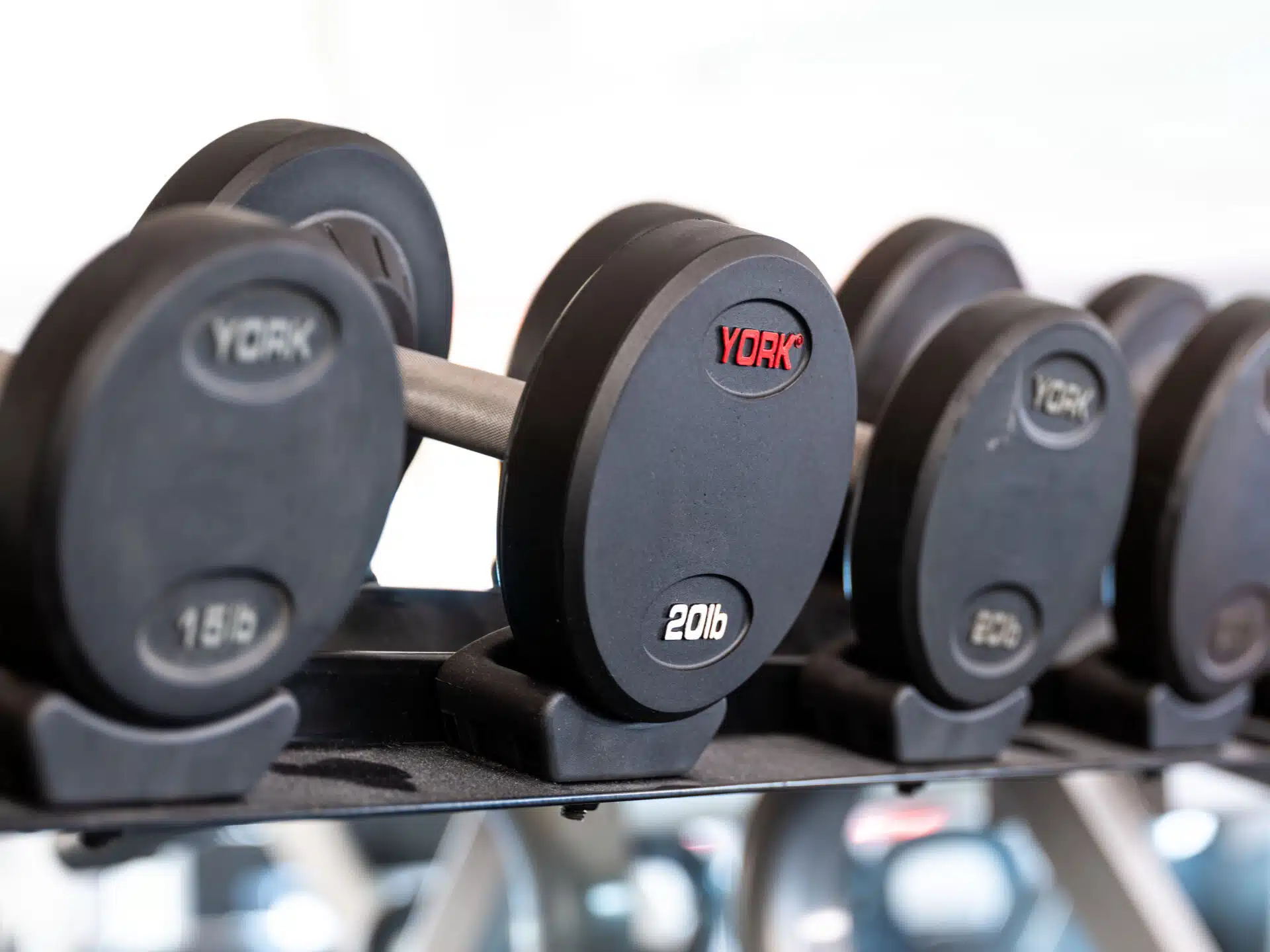 York 5-50 lbs Commercial Rubber Dumbbell Set-New