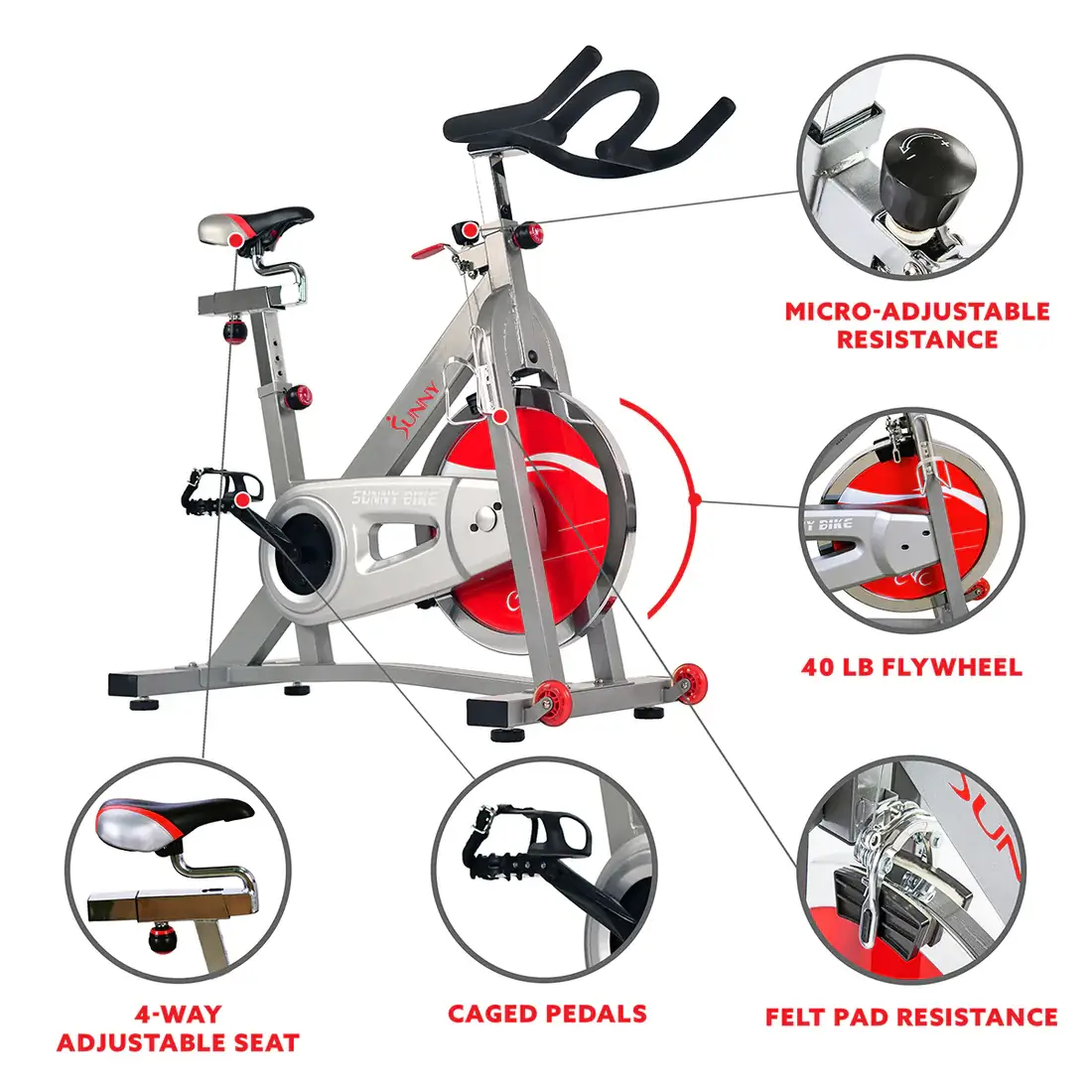 Belt Drive Indoor Cycling Bike with 49 LB Flywheel