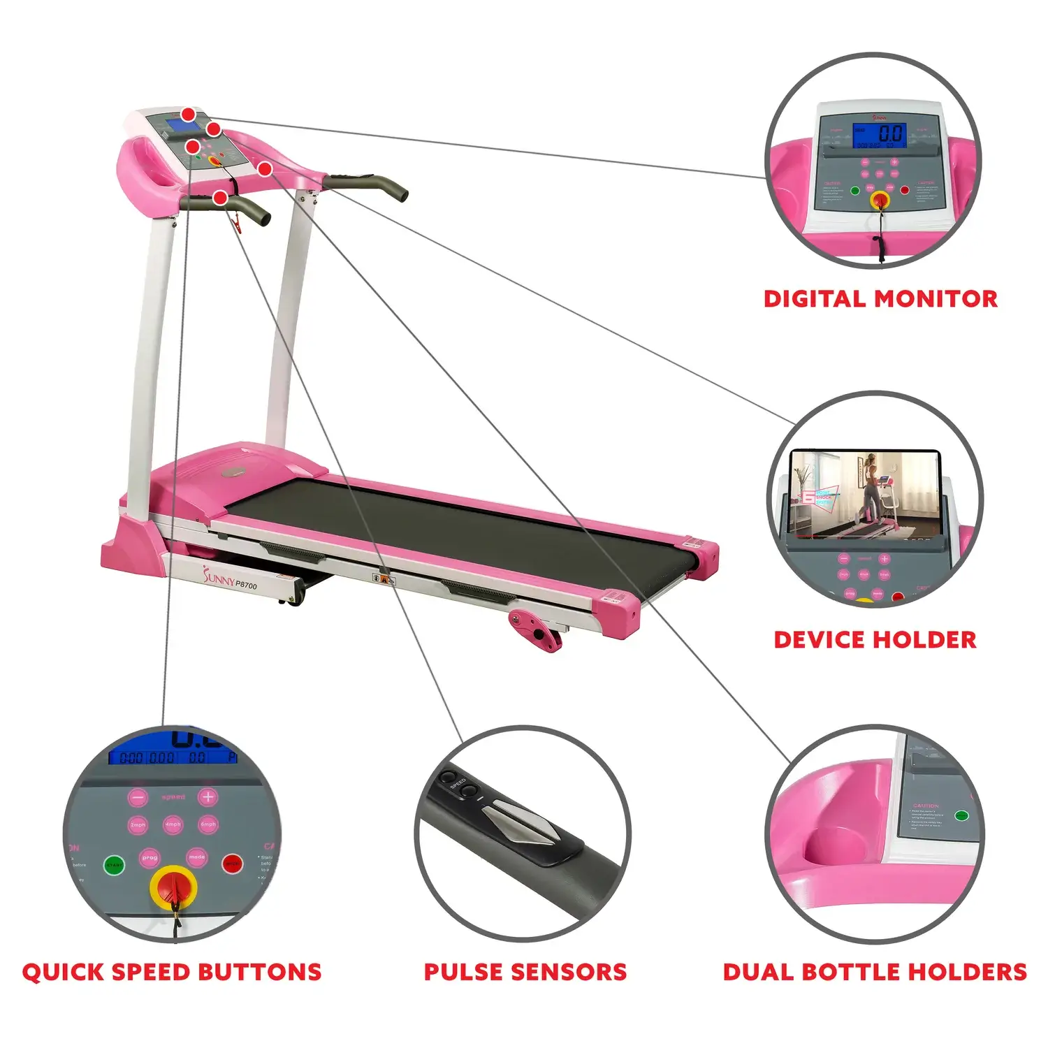 GP Pro Sun Pink Magnetic Elliptical Trainer Elliptical Machine- Lifetime  warranty* - Gym Pros